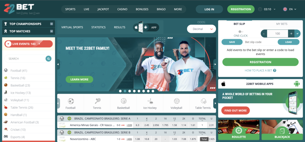 22bet-highest-odds-betting-sites