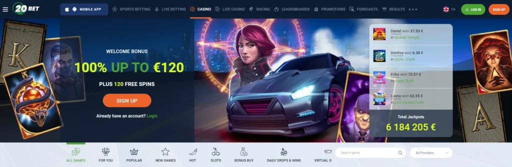 Casino Online 20Bet em Portugal