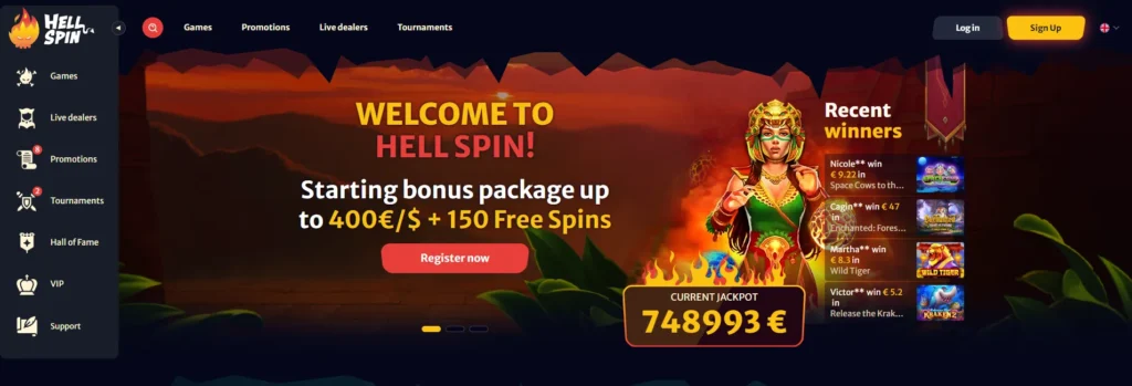 Hellspin - novo casino online em Portugal
