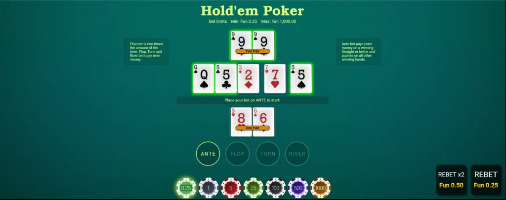 Jogo de Póquer Online no Casino Português